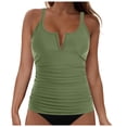 thumbnail image 1 of Womens Tankini Swimsuits with Briefs- Two Piece Bathing Suits Beach Vacation V-Wire Swimwear 2026, 1 of 4