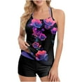 thumbnail image 1 of Womens Tankini Swimsuits with Shorts Floral Print Tankini Top with Solid Color Boy Shorts Two Piece Bathing Suits Swimsuit for Women, 1 of 7