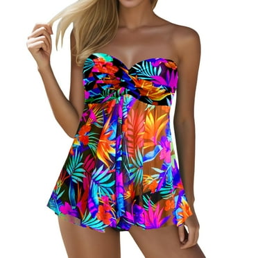 Womens Tankini Tops Bandeau Mesh Strapless No Bottom Black Bathing Suit For Women Swim Suit Tops Blue L