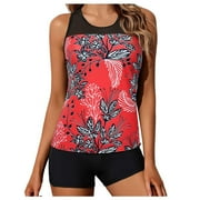 LILIY Womens Tankini Tops Tankini Plus Size Tankini Swim Top Women Bathing Suits Tankini Swimsuits for Women Tankini Tops For Women Tummy Control