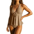 thumbnail image 1 of Womens Tankini Tops Two Piece Y2K Halter Peplum Textured Tankini Swimsuit Modest Tummy Control Women Bathing Suit, 1 of 7