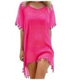 thumbnail image 1 of Womens Tassel Chiffon Beachwear Beach Dress Bikini Swim Bathing Suit Cover Up, 1 of 6