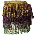 thumbnail image 1 of Womens Tassel Sequin Hip Scarf Skirt Shiny Fringe Skirts Layered Gradient Dress Bodycon Skort, 1 of 2