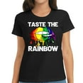 thumbnail image 1 of Womens Taste The Rainbow Lips Mouth LGBT Gay Lesbian Pride CSD Bi T-Shirt Black 2X-Large, 1 of 5