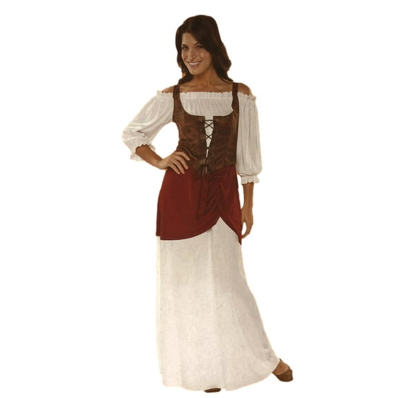 Womens Tavern Lady Serving Wench Costume Dress with Vest Small (4-6)