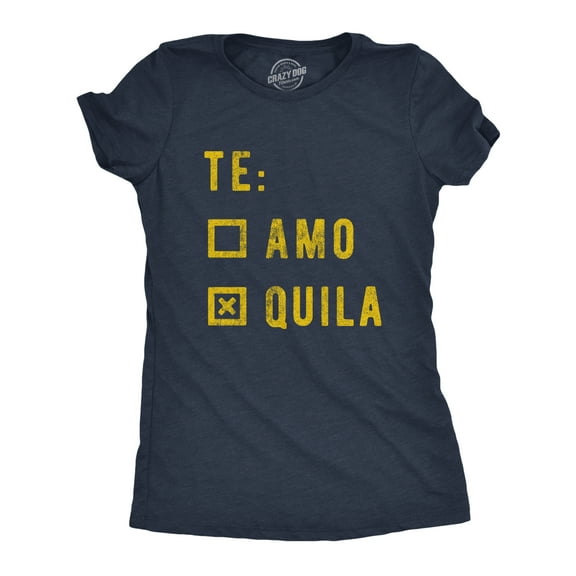 Womens Te amo Tequila T Shirt Funny Taco Tuesday Margarita Graphic Tee Womens Graphic Tees