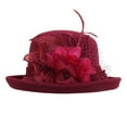 thumbnail image 1 of Womens Tea Party Church Baptism Wedding Derby Dressy Hat Summer Sun Hat Fashion Cloche Bowler Fascinators Wide Brim Bowler Cap QURATI B A, 1 of 2