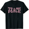 thumbnail image 1 of Womens Teach Peace Logo Shirt, Motivational Education Message Gift T-Shirt White Medium, 1 of 5