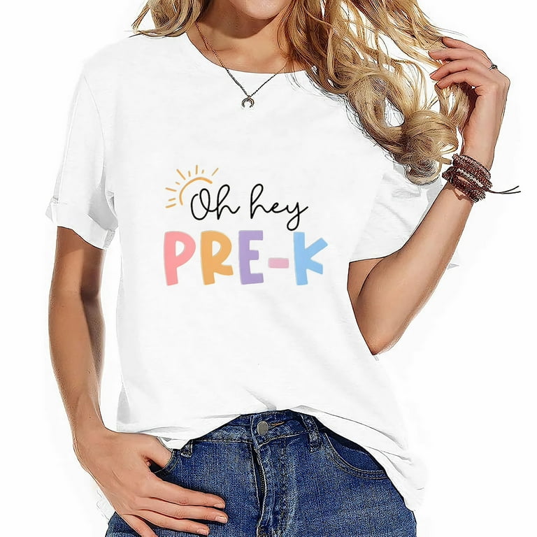 Womens Preschool Teacher T-Shirt Pre-K Teachers Shirt Womens Preschool Teacher T-Shirt Pre-K Teachers Shirt