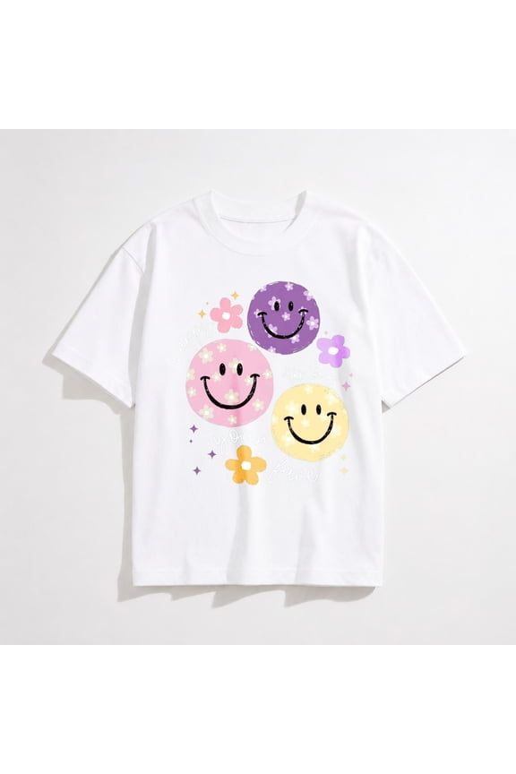 Womens Teacher Shirts Smile Face T-Shirt for Teachers Happy to See Your Face Tee Tops