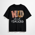 thumbnail image 1 of Womens Teacher Shirts Wild About Teaching Leopard Print T-Shirt Teacher Life Tee Top, 1 of 7