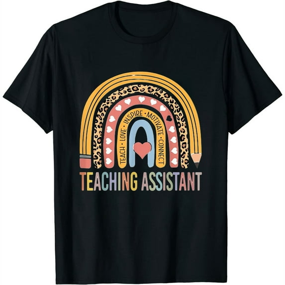 Womens Teaching Assistant 100Th Day Of School Teacher Rainbow T-Shirt Black Large