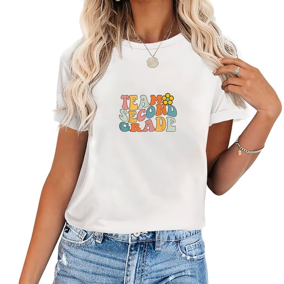 Womens Team Second Grade Groovy Wavy, 2Nd Grade Back To School T-Shirt