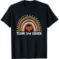 thumbnail image 1 of Womens Team Third Grade Teacher Shirts, Back School Leopard Rainbow T-Shirt White 2X-Large, 1 of 5