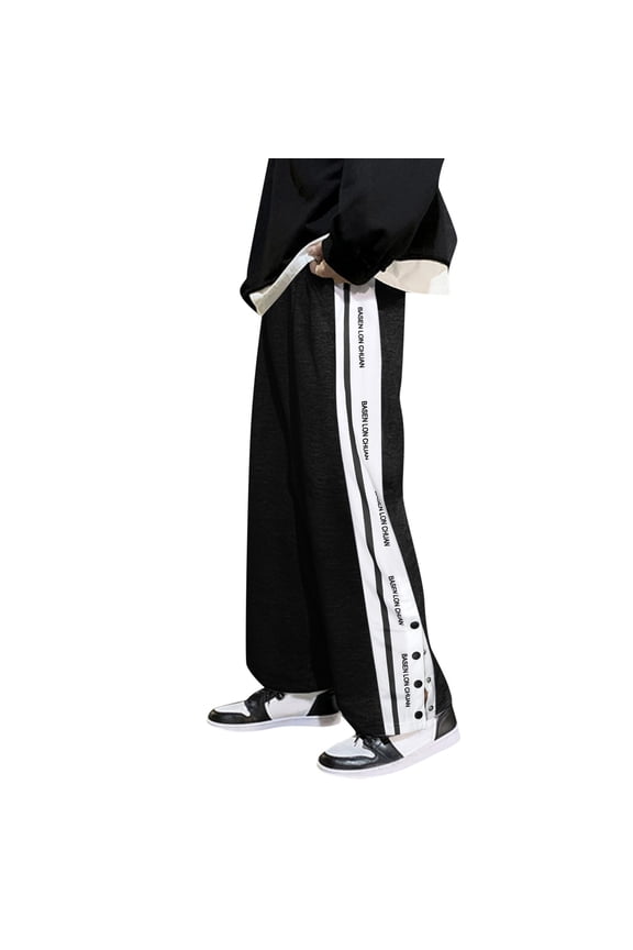 Womens Tear Away Pants Side Split Snap Open Bottom Sweatpants Leg Breakaway Post Surgery Pants Joggers Athletic with Pockets