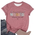 thumbnail image 1 of Womens Tee Casual Short Sleeve Printed Round Neck Comfort Relaxed Fit Beach Vacation Essentials,Pink,XL, 1 of 1