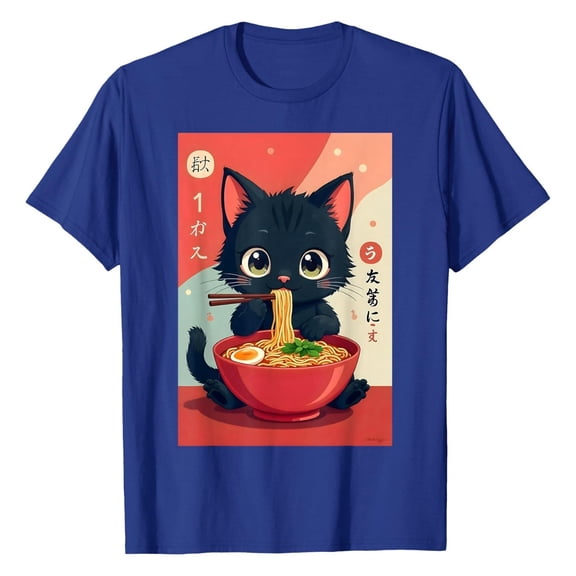 Womens Tee Letter Print Round Neck Soft Fabric Stylish Design A Gift for Women,Blue,L