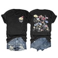 thumbnail image 1 of Womens Tee Printed Short Sleeved Crew Neck Crop Tank Tops for Women,Black,S, 1 of 3