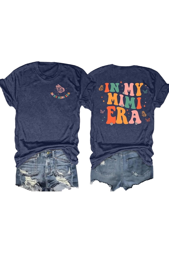 Womens Tee Short Sleeve Crew Neck Printed Soft Fashion Apparel Ladies Clothing,Dark Blue,XL