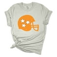 thumbnail image 1 of Womens Tennessee Tshirt Football Orange Helmet TN Flag Stars Football Short Sleeve T-shirt Graphic Tee-Athletic Heather Grey-4xl, 1 of 1