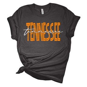 Womens Tennessee Tshirt Football TN Orange Script T Team Color Tennessee Game Day Short Sleeve T-shirt Graphic Tee-Dark Heather Grey-medium