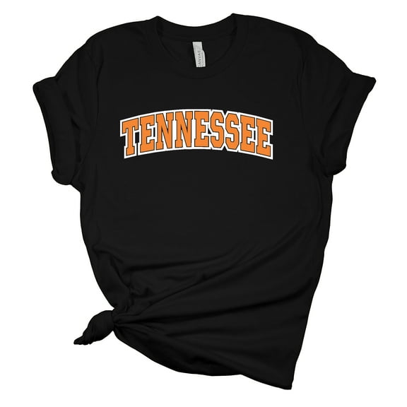 Womens Tennessee Tshirt Football TN Orange Team Name T Knoxville Tennessee Game Day Short Sleeve T-shirt Graphic Tee-Black-xl