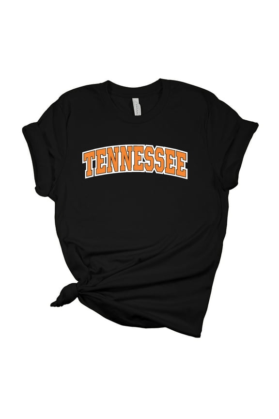 Womens Tennessee Tshirt Football TN Orange Team Name T Knoxville Tennessee Game Day Short Sleeve T-shirt Graphic Tee-Black-xl