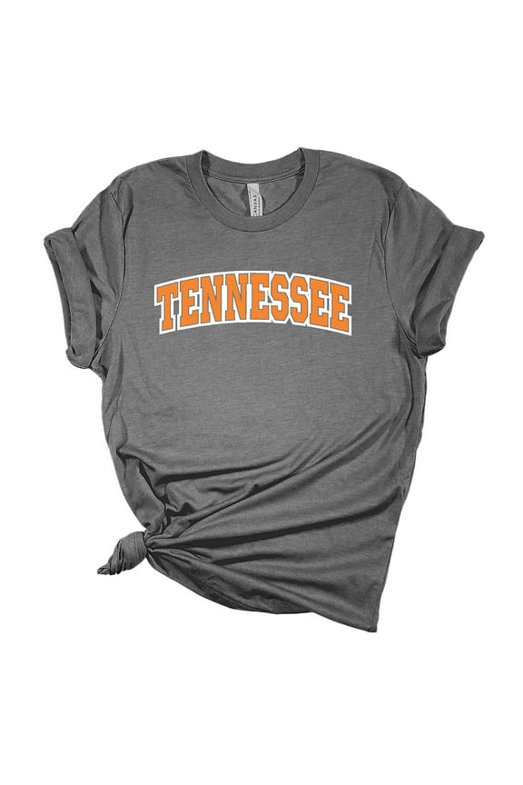 Womens Tennessee Tshirt Football TN Orange Team Name T Knoxville Tennessee Game Day Short Sleeve T-shirt Graphic Tee-Heather Grey-4xl