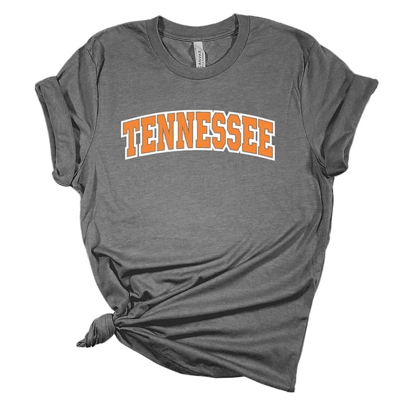 Womens Tennessee Tshirt Football TN Orange Team Name T Knoxville Tennessee Game Day Short Sleeve T-shirt Graphic Tee-Heather Grey-small