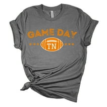 Womens Tennessee Tshirt Football Tennessee Orange Game Day TN Short Sleeve T-shirt Graphic Tee-Heather Grey-medium