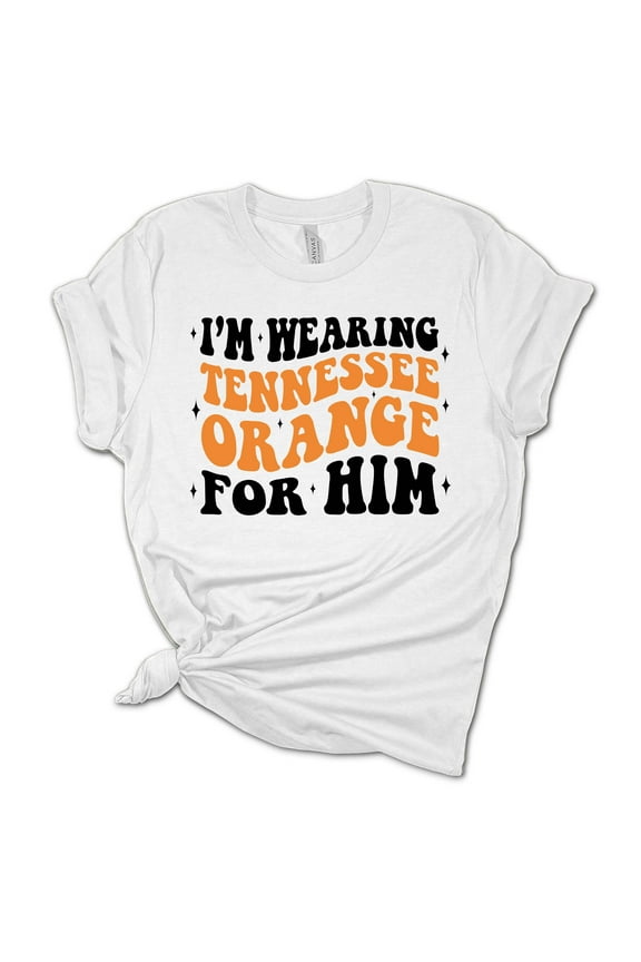 Womens Tennessee Tshirt Football Wearing Tennessee Orange For HIm TN Short Sleeve T-shirt Graphic Tee-White-large