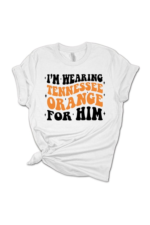 Womens Tennessee Tshirt Football Wearing Tennessee Orange For HIm TN Short Sleeve T-shirt Graphic Tee-White-medium