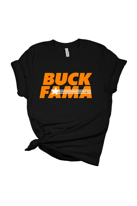Womens Tennessee Tshirt TN Orange Football Buck Fama Team Color Tennessee VS. Alabama Short Sleeve T-shirt Graphic Tee-Black-xxl