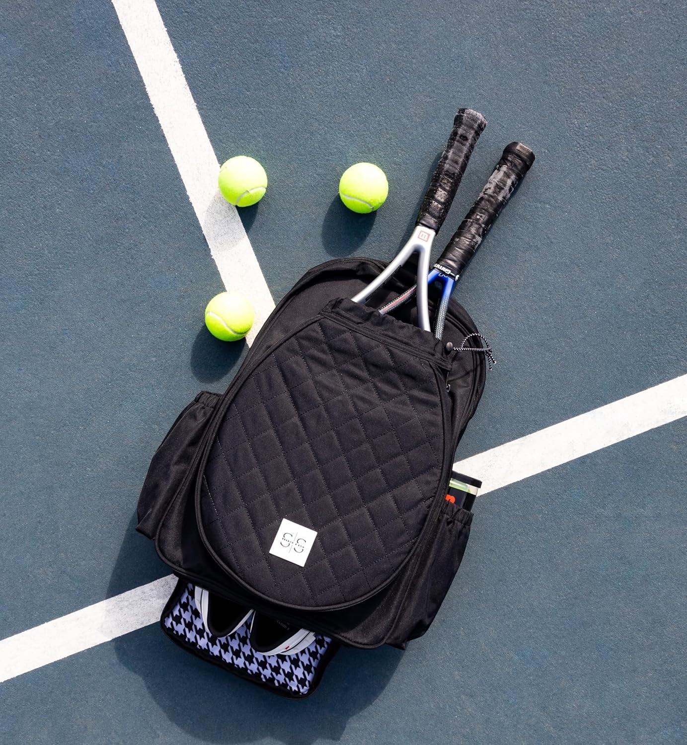 Womens Tennis Bag, Tennis Racket Bag Vented Shoe Pocket, Tennis Backpack for Women Men Holds 2 Rackets, Compact Backpack Storage Organization for Balls, Shoes, & More, Suitable for Tennis Pickleball