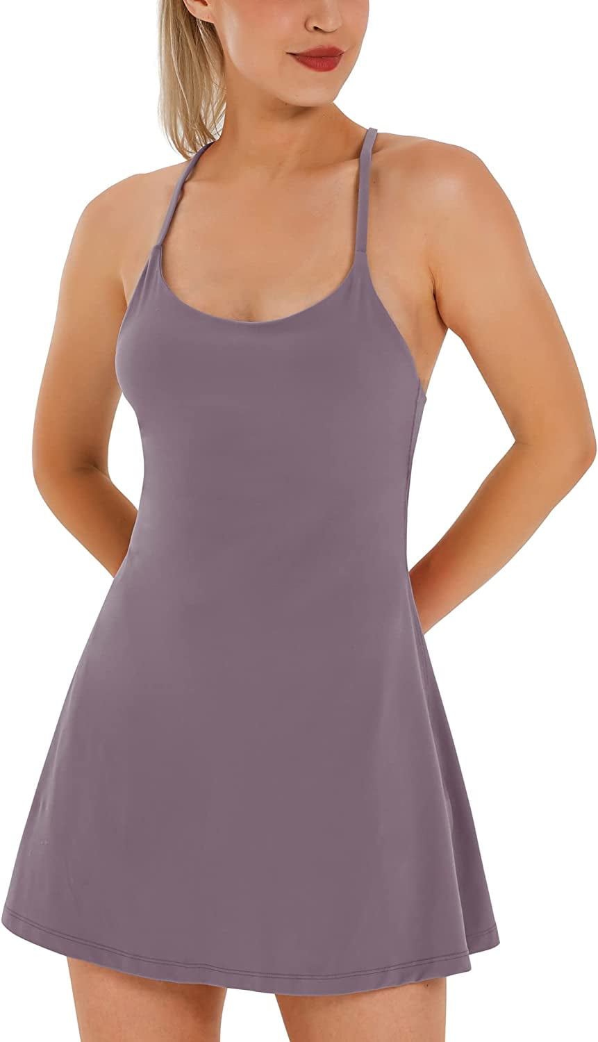 Fengbay Women Tennis Dress Golf Dress Workout Dress with Built in Bras &  Shorts Athletic Dresses for Women, Grey Blue, Large : : Clothing,  Shoes & Accessories