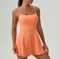 thumbnail image 1 of Womens Tennis Dress Workout Dress with Built-in Bra & Shorts Pockets Summer Dresses for Athletic Workout Exercise Golf (Orange,XL), 1 of 7