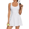 thumbnail image 1 of Womens Tennis Dress with Built in Shorts Golf Dress Athletic Outfits Active Dresses Workout Onesie Yoga, 1 of 7