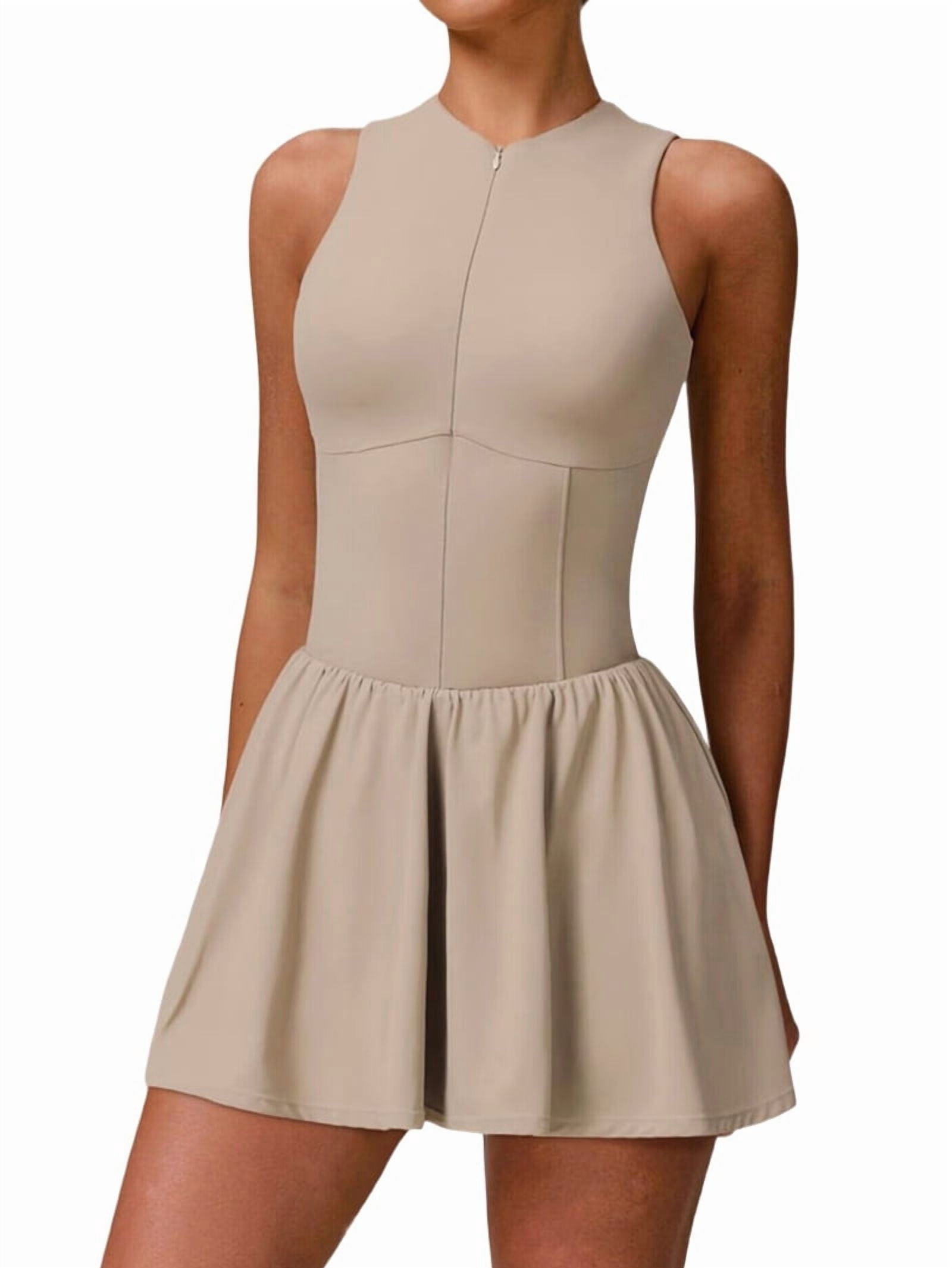 slim-fit tennis dresses with pockets Women's Tennis Dress with Shorts Workout Golf Skirts with Pockets Athletic  Dresses main image 0