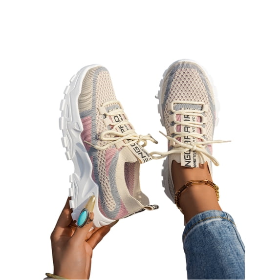 Womens Tennis Shoes For Walking, Slip-On Knit Mesh Running Shoes, Women Shoes New Sneakers For Women Breathable