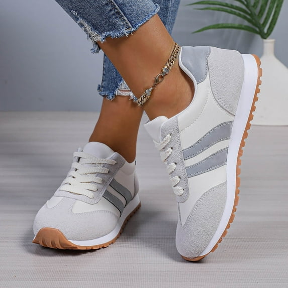 Casual Sneakers For Women Platform Clearance Workout Gym Sneakers Breathable Supportive Comfortable Running Shoes Size 6.5 Grey