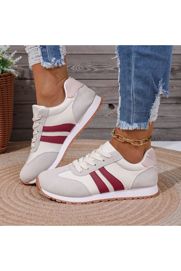 Casual Sneakers For Women Platform Clearance Workout Gym Sneakers Breathable Supportive Comfortable Running Shoes Size 6.5 Red