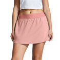 thumbnail image 1 of Womens Tennis Skirt High Waist Athletic Skort Built In Shorts Casual Sports Skirt for Golf Running Yoga Workout and Summer Wear Pink L, 1 of 6