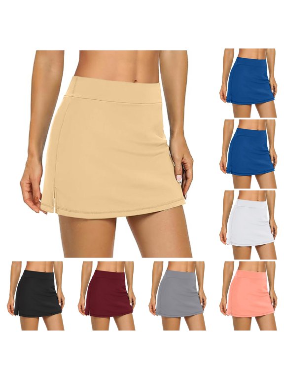 Womens Tennis Skirt Side Slit Mini Skorts for Women with Pockets Golf Skirt 2XL
