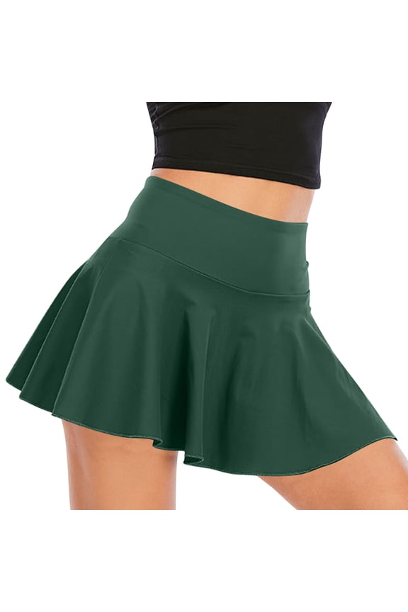 Womens Tennis Skirt with with Lining Shorts Pockets Casual High Waisted Ruffle Athletic Golf Workout Skorts Skirts