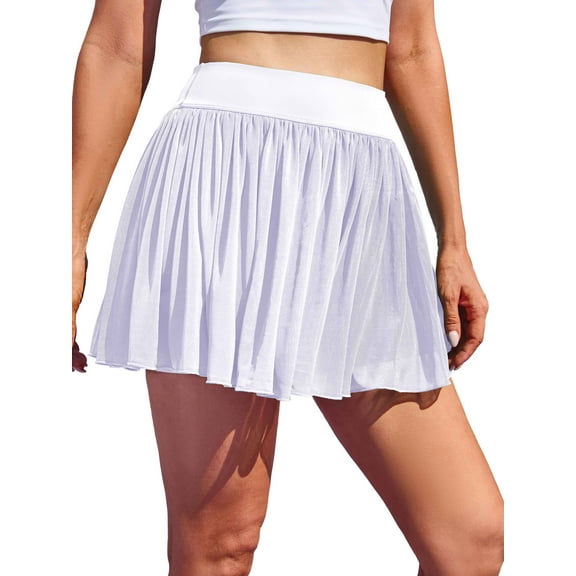 Womens Tennis Skirts High Waisted Mesh Pleated Golf Skirts with Pockets