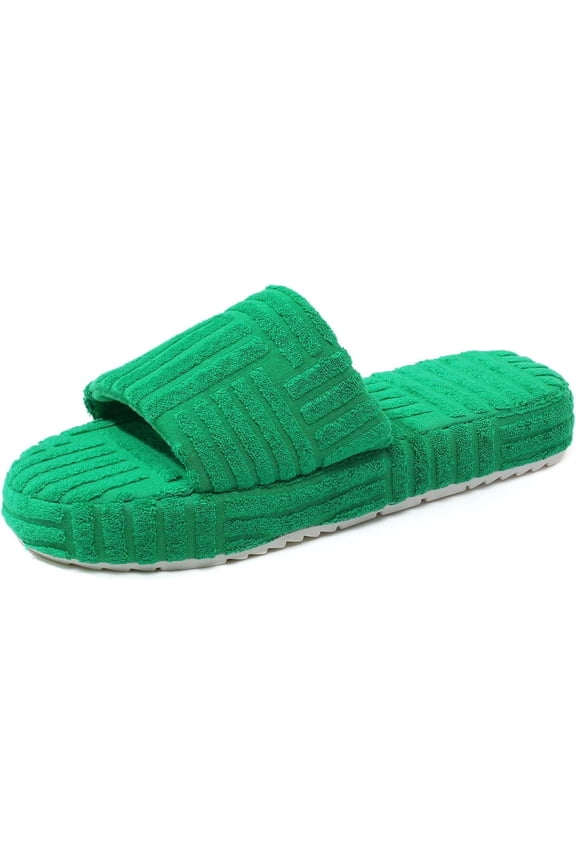 Womens Terry Towelling Slides Sandals Girls ladies Fashion Slip On House Shoes Slippers Platform Open Toe Multicolor Cute