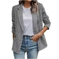 thumbnail image 1 of Womens Textured Blazer Fashion Lapel Coat Dressy Casual Loose Fit Long Sleeve Jackets Tweed Double - Breasted Blazer Jacket 2025 Trendy Work Office Suit, 1 of 6