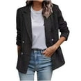 thumbnail image 1 of Womens Textured Blazer Fashion Lapel Coat Dressy Casual Loose Fit Long Sleeve Jackets Tweed Double - Breasted Blazer Jacket 2025 Trendy Work Office Suit, 1 of 6