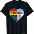 thumbnail image 1 of Womens Th Transgender Pronouns Matter Costume Lgbt Trans Heart T-Shirt Black Medium, 1 of 5