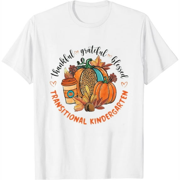 Womens Thankful Grateful Blessed Shirt Autumn Fall Tk Teacher Sweatshirt White 3X-Large